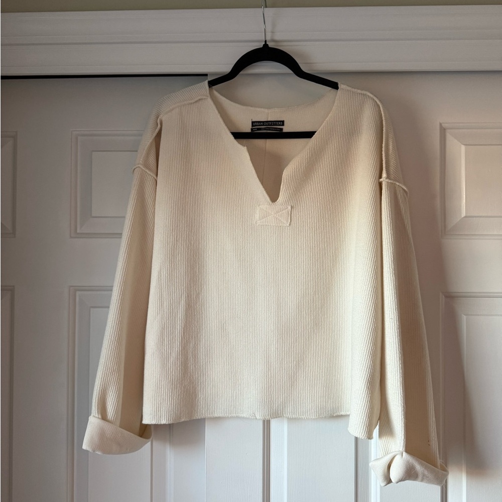 Cream V-Neck Sweater